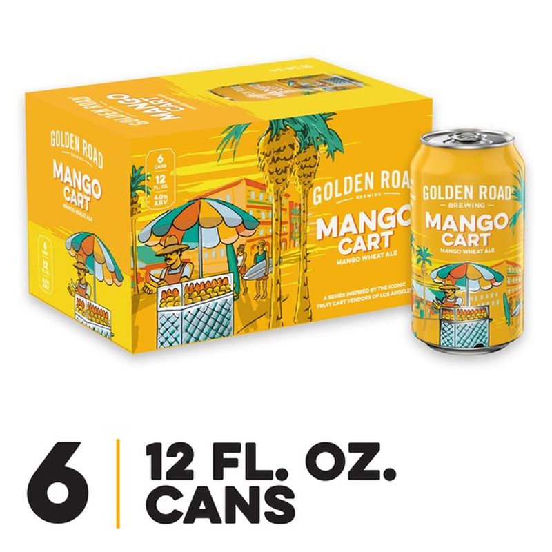 Golden Road Brewing Mango Cart Wheat Ale Craft Beer Cans (12 fl oz) from ALDI Instacart
