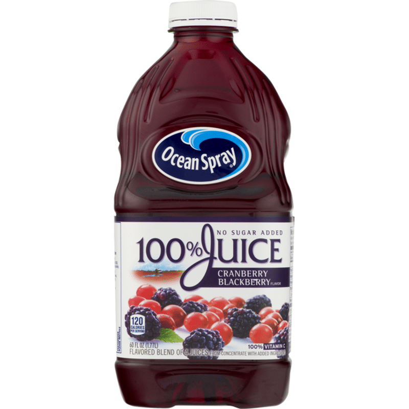 Ocean Spray 100% Juice Cranberry Blackberry Juice Drink No Sugar Added ...