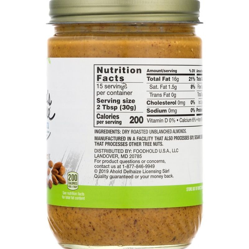 Nature's Promise Almond Butter, Unsalted, Smooth (16 oz) - Instacart