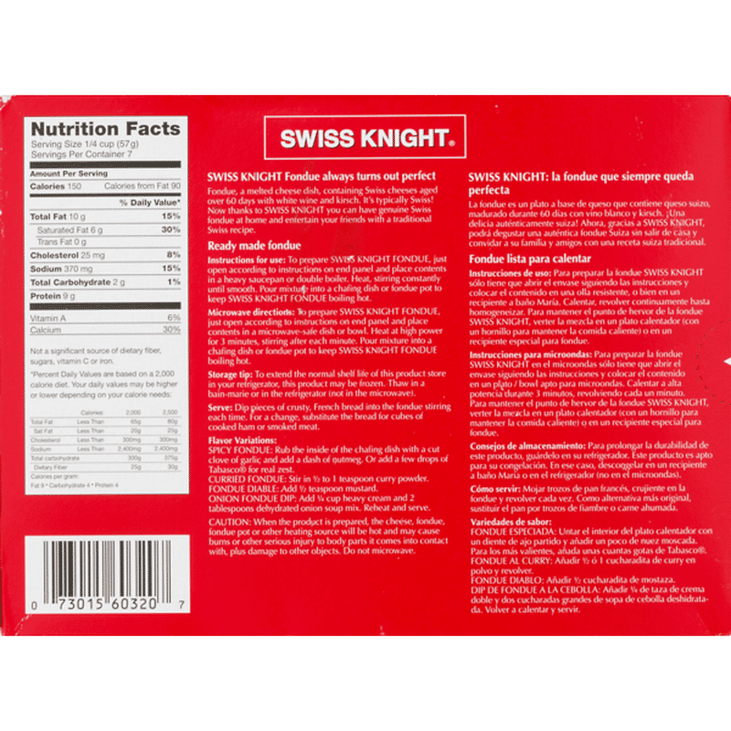 Swiss Knight Cheese Fondue Classic 14 OZ (14 oz) from Safeway Instacart