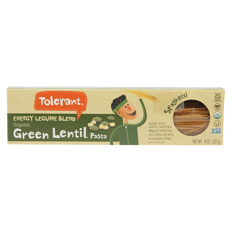 Tolerant Organic Spaghetti Green Lentil Pasta