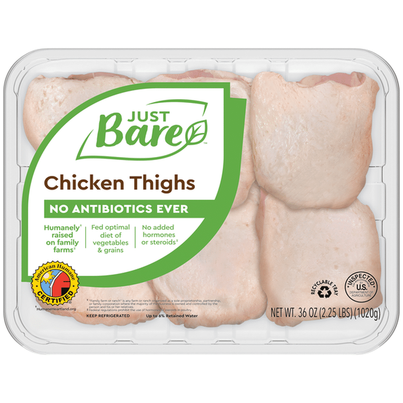 Just Bare Natural Fresh Chicken Thighs Family Pack (36 oz) Instacart