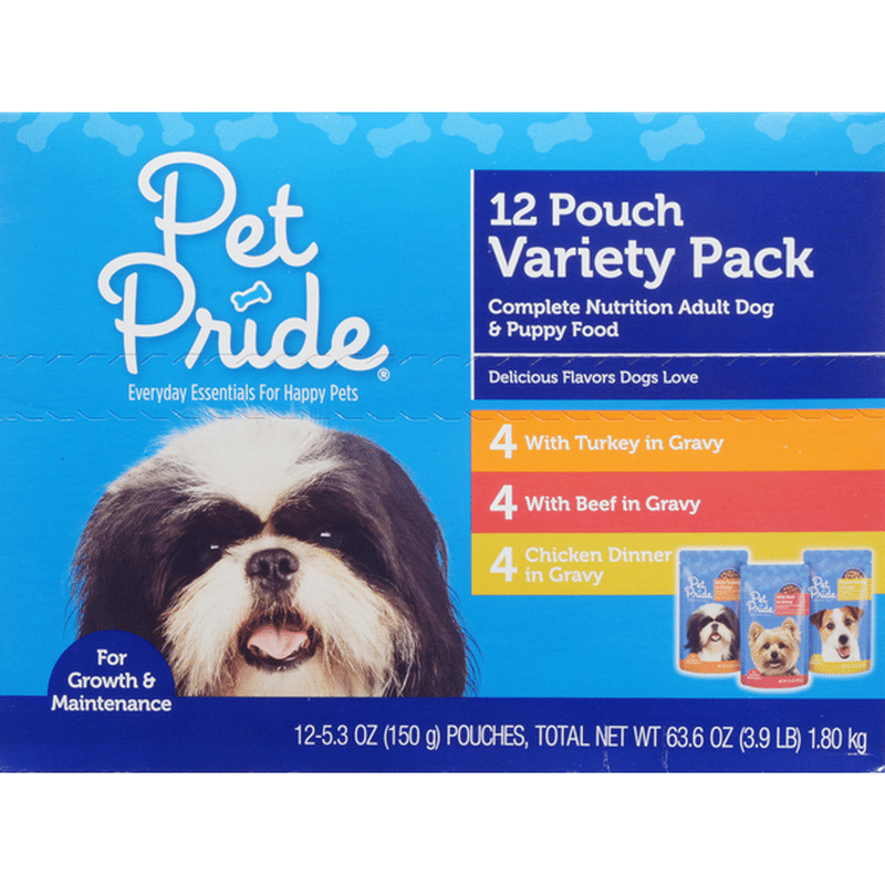 Pet Pride Dog Food Pouch Variety Pack (63.6 oz) - Instacart