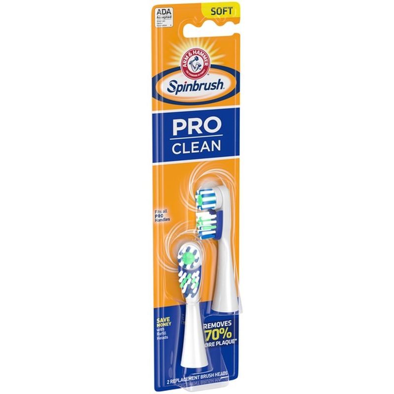 Arm & Hammer Spinbrush Pro Clean Soft Replacement Toothbrush Head (2 ct