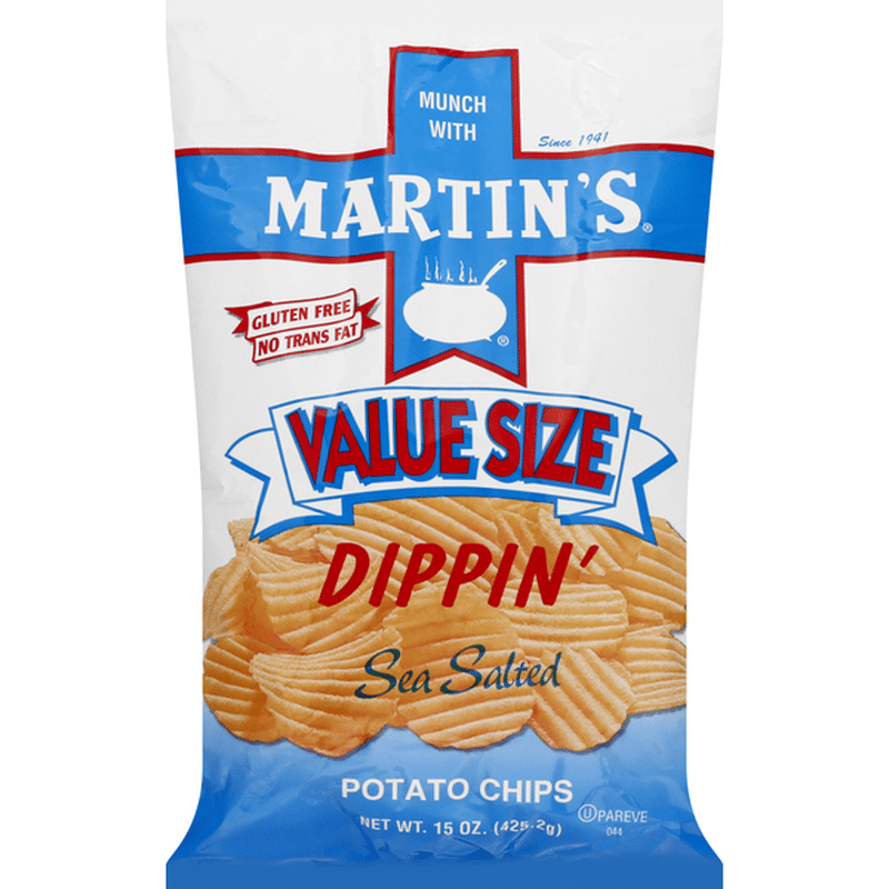Martins Potato Chips, Dippin', Sea Salted, Value Size (15 oz) Instacart