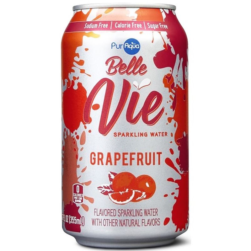 Puraqua Belle Vie Grapefruit Flavored Sparkling Water