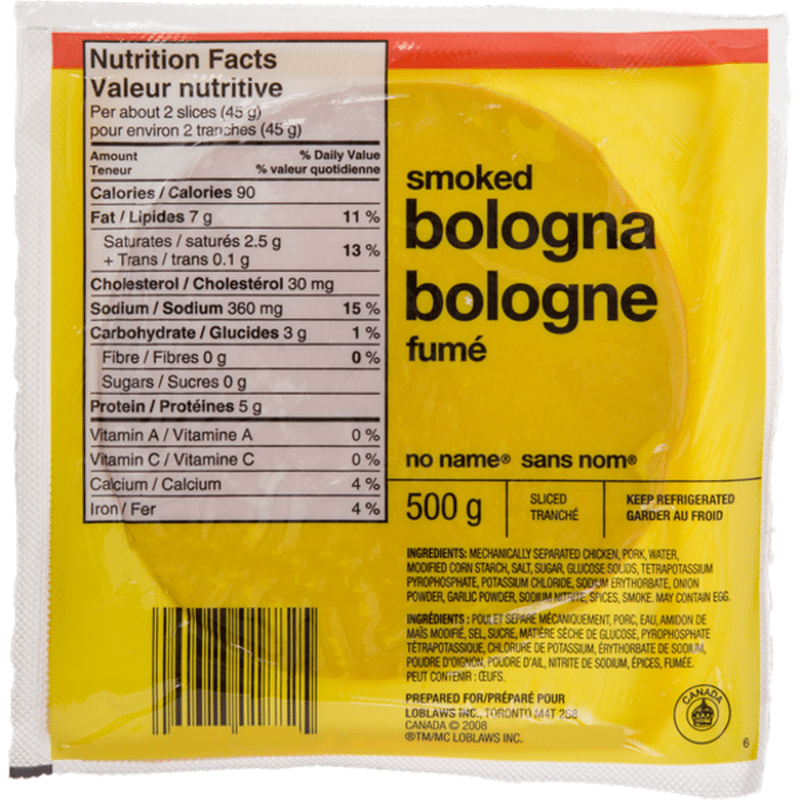 No Name Sliced Bologna