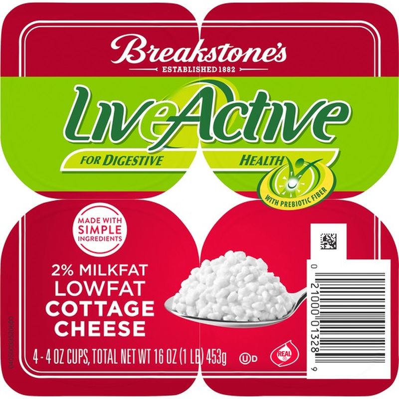 Breakstone'S Live Active Small Curd 2% Milkfat Lowfat Cottage Cheese (4 ...