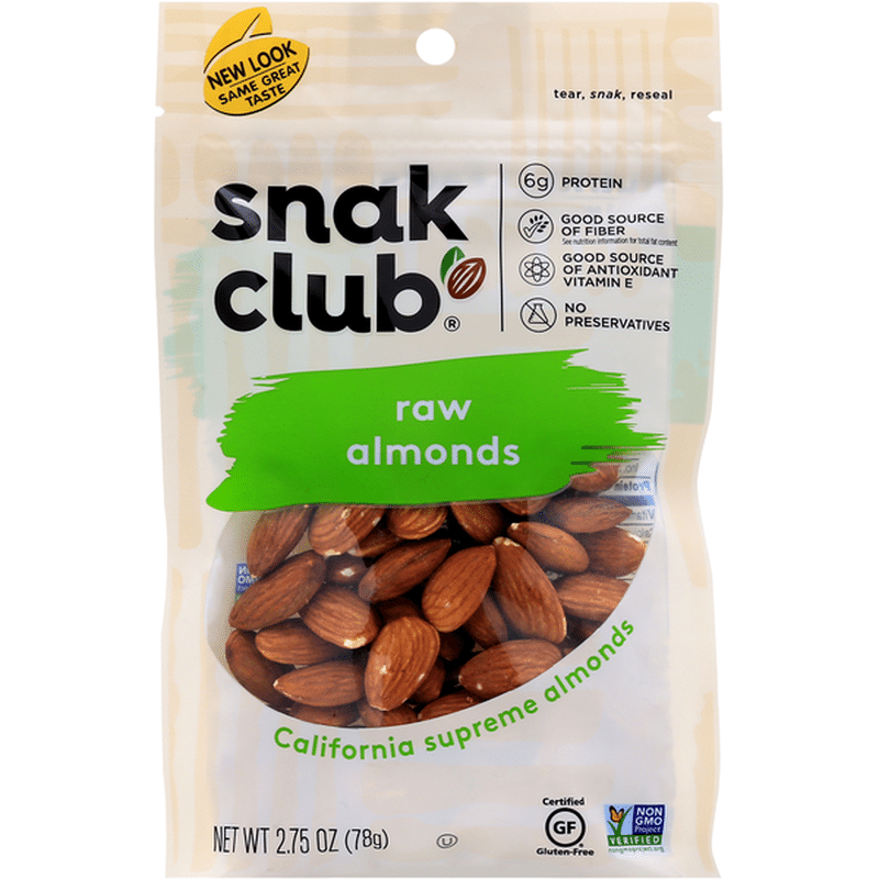 Snak Club Almonds, Raw (2.75 oz) Instacart