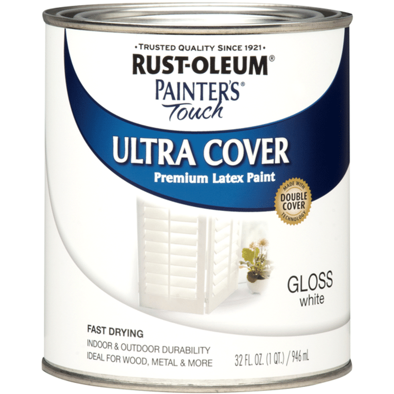 Rust-Oleum 1992502 Gloss White Painter's Touch Ultra Cover Multi-Purpose Brush-On Paint