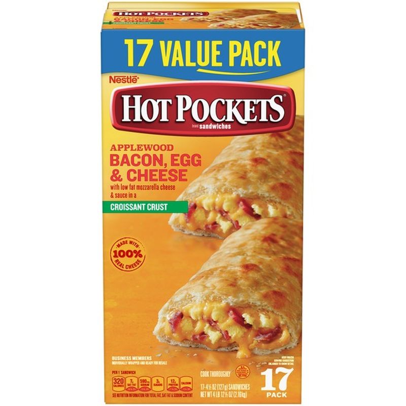 Hot Pockets Applewood Bacon, Egg & Cheese Croissant Crust Frozen Sandwiches