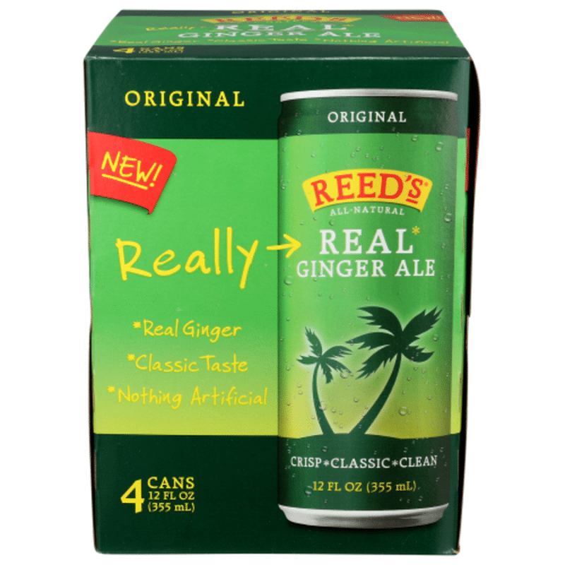 Reed's Inc. Ginger Ale, Original, Real, 4 Pack (12 fl oz) Instacart