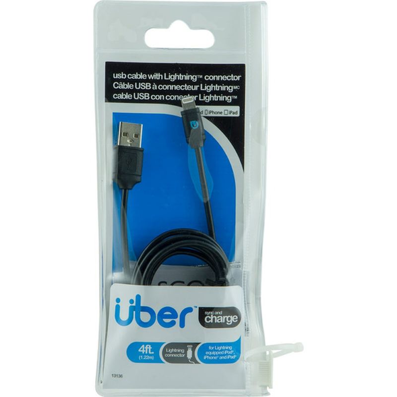 Uber Black USB to Lightning Charge & Sync Cable