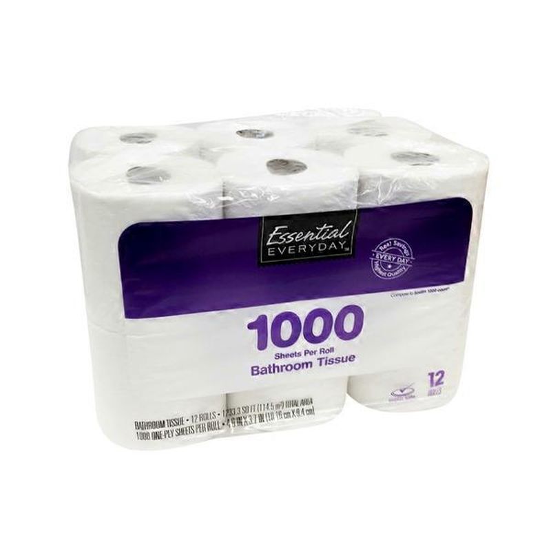 Essential Everyday Bath Tissue 1000 Sheets Per Roll (12 ct) from ...