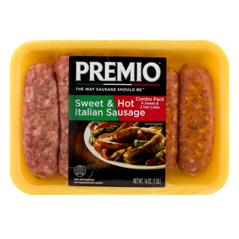 Premio Sweet & Hot Italian Combo Sausage (16 oz) Instacart
