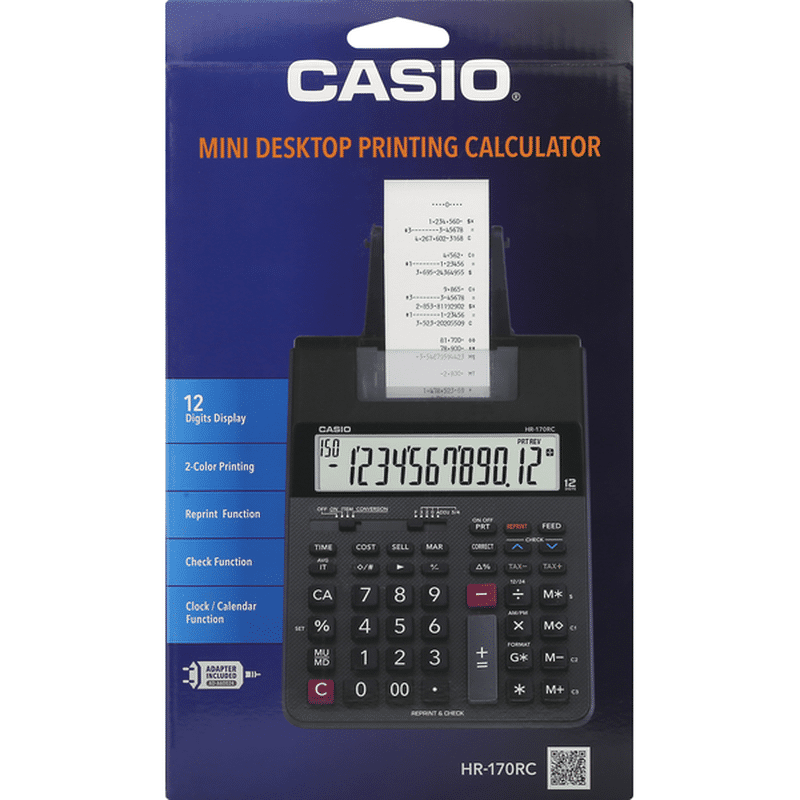 Casio Calculator, Desktop Printing, HR-170RC, Mini (1 Each) Delivery Or ...