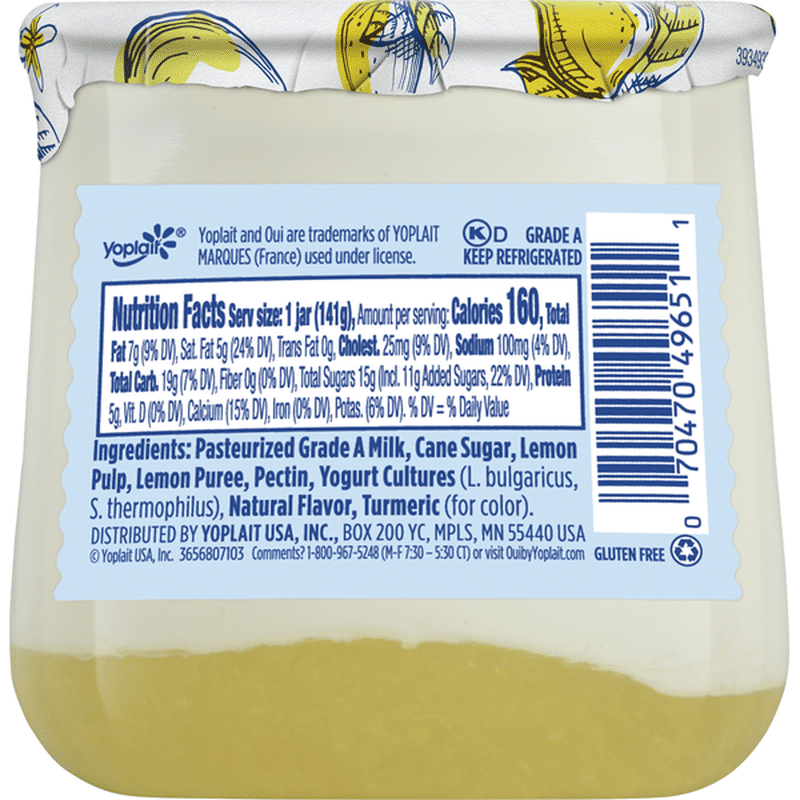 Oui Yogurt, Lemon, French Style (5 oz) Instacart