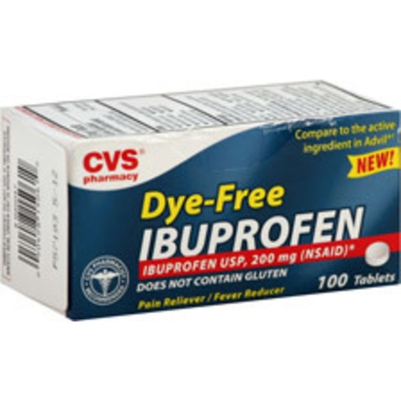 Cvs Dye Free Ibuprofen 200 Mg Tablets 100 Ct Instacart