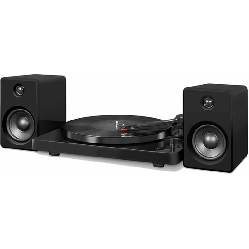 Crosley Black Bluetooth Speed Turntable System With Two 15-Watt Stereo Speakers