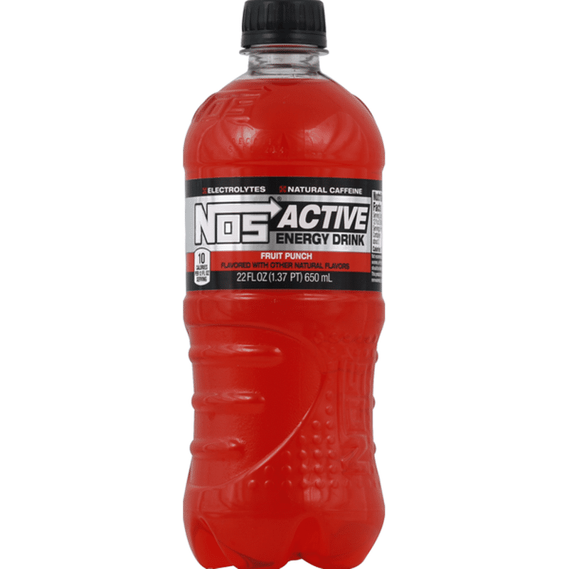 Nos Energy Drink, Active, Fruit Punch (22 oz) Instacart
