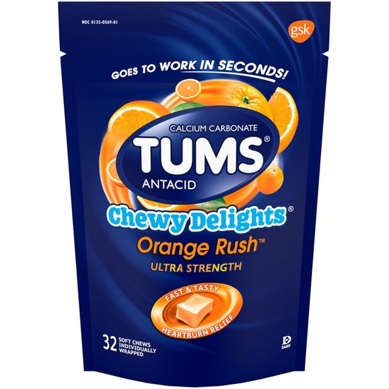 Tums Antacid Chewy Delights Orange Rush Ultra Strength (32 ct) from CVS