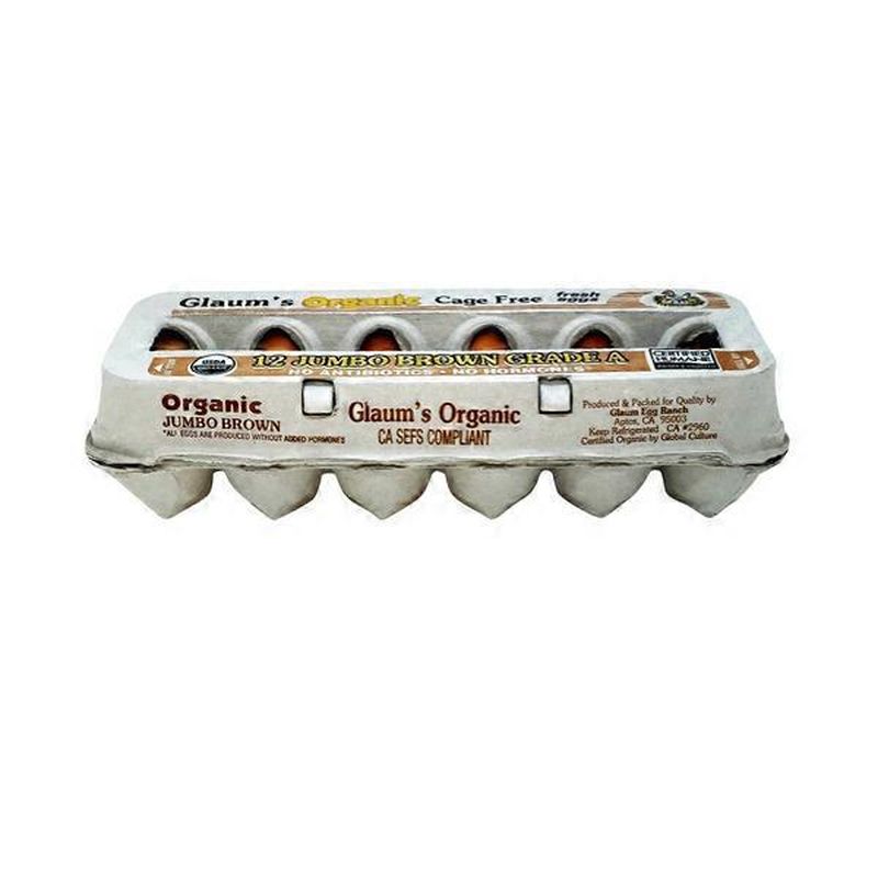 Glaum's Organic Jumbo Grade AA Brown Eggs (12 ct) Instacart