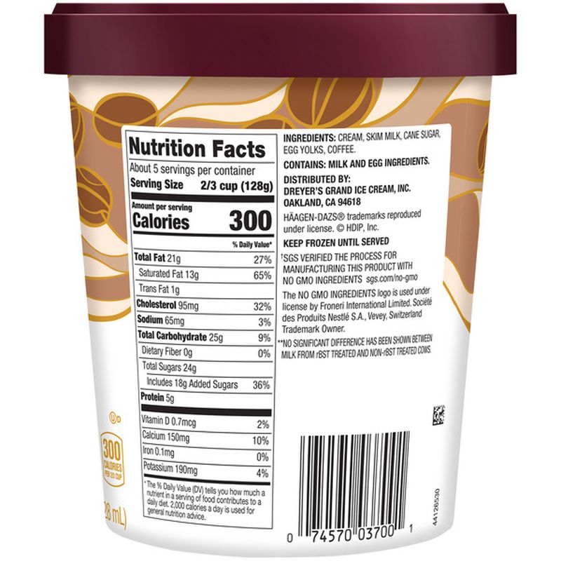 HaagenDazs Coffee Ice Cream (28 fl oz) Instacart