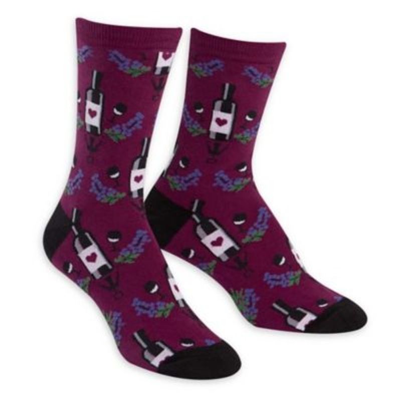 Sock It To Me Wine Ladies Crew Socks