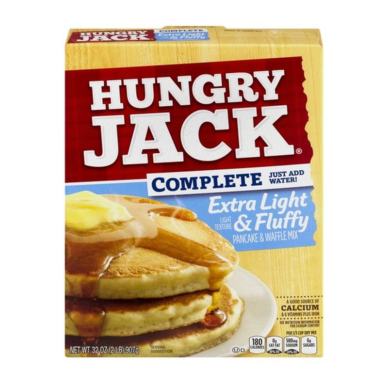 Hungry Jack Pancake & Waffle Mix, Extra Light & Fluffy (32 oz) from