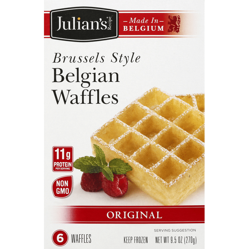 Julian's Recipe Belgian Waffles, Original, Brussels Style (6 each ...