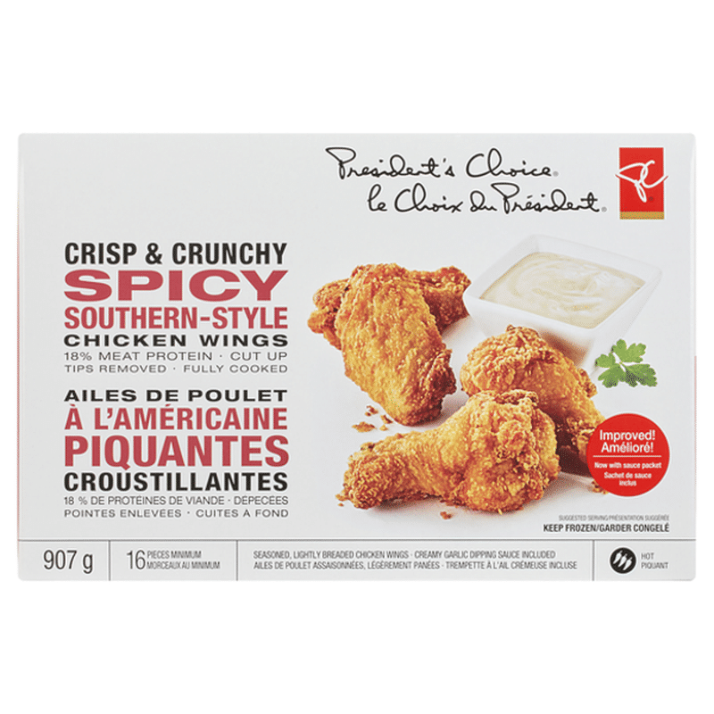 President's Choice Regular Spicy Southern Chicken Wing with Sauce (907