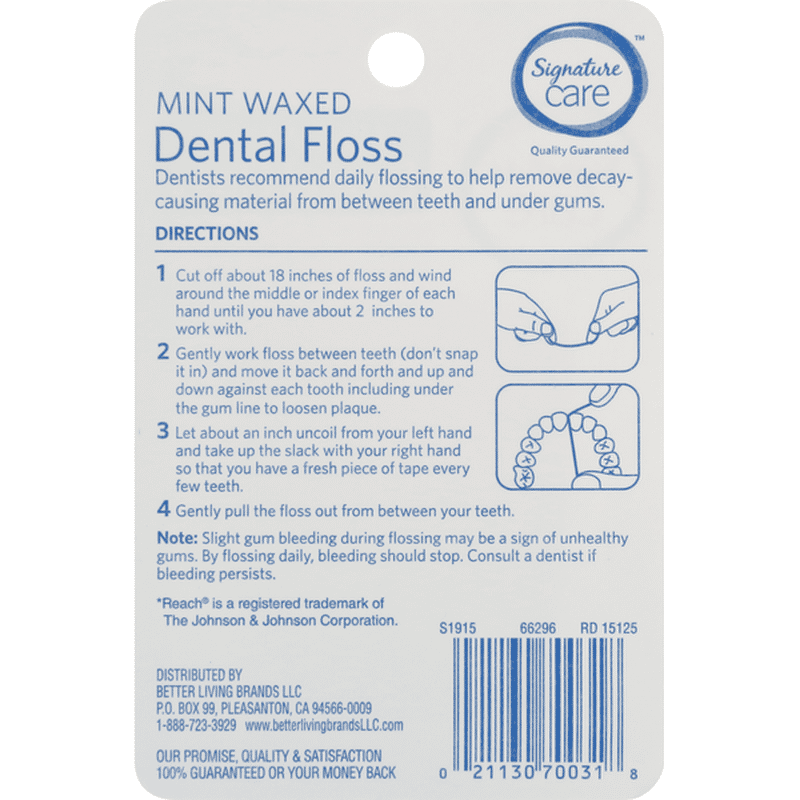 Signature Care Dental Floss, Mint Waxed (1 each) from Safeway Instacart