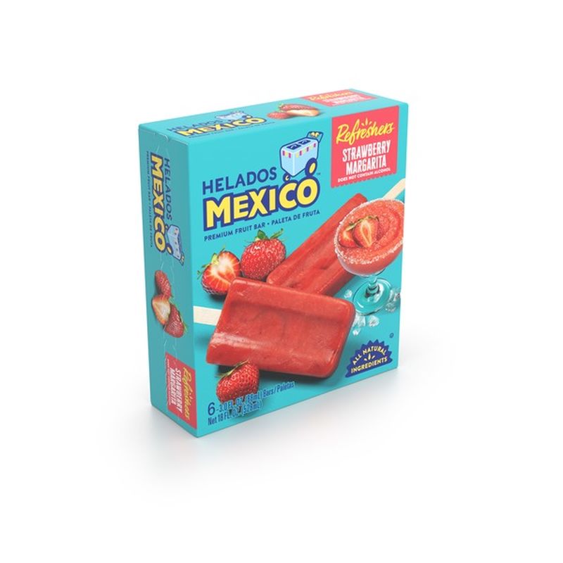 Helados Mexico Fruit Bars, Premium, Strawberry Margarita (3 fl oz