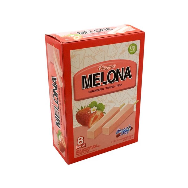 Melona Dessert Bars, Frozen Dairy, Strawberry (8 each) from Manila