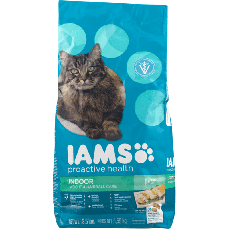 IAMS Proactive Health Indoor Cat Food Weight & Hairball Care Chicken