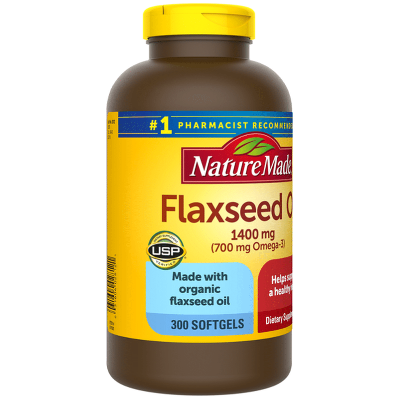 Nature Made Flaxseed Oil 1400 mg Softgels (300 ct) Instacart