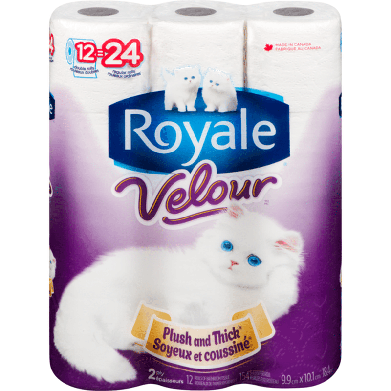 White Velour 2-Ply Bathroom Tissue