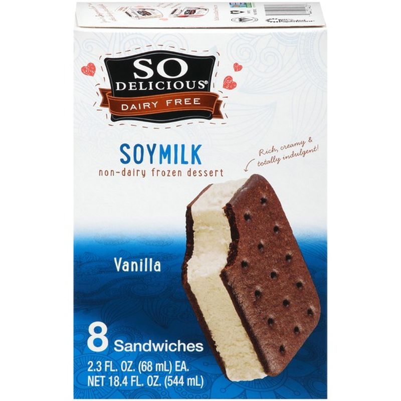 So Delicious Dairy Free Soymilk Vanilla Dessert Sandwiches 544 Ml Instacart 1799