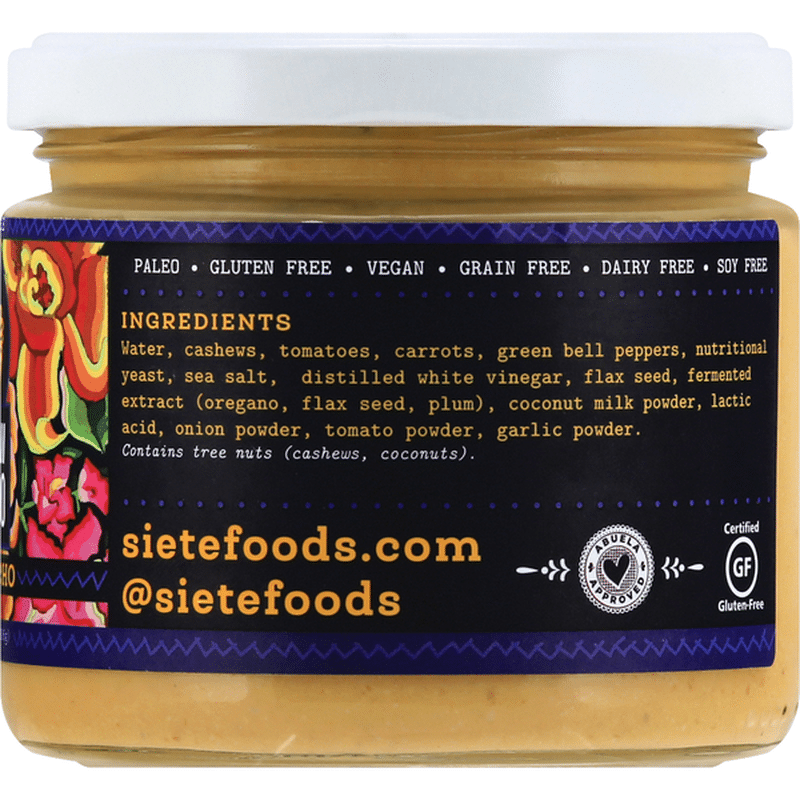 Siete Cashew Queso, Dairy Free, Mild Nacho (10.8 oz) Instacart