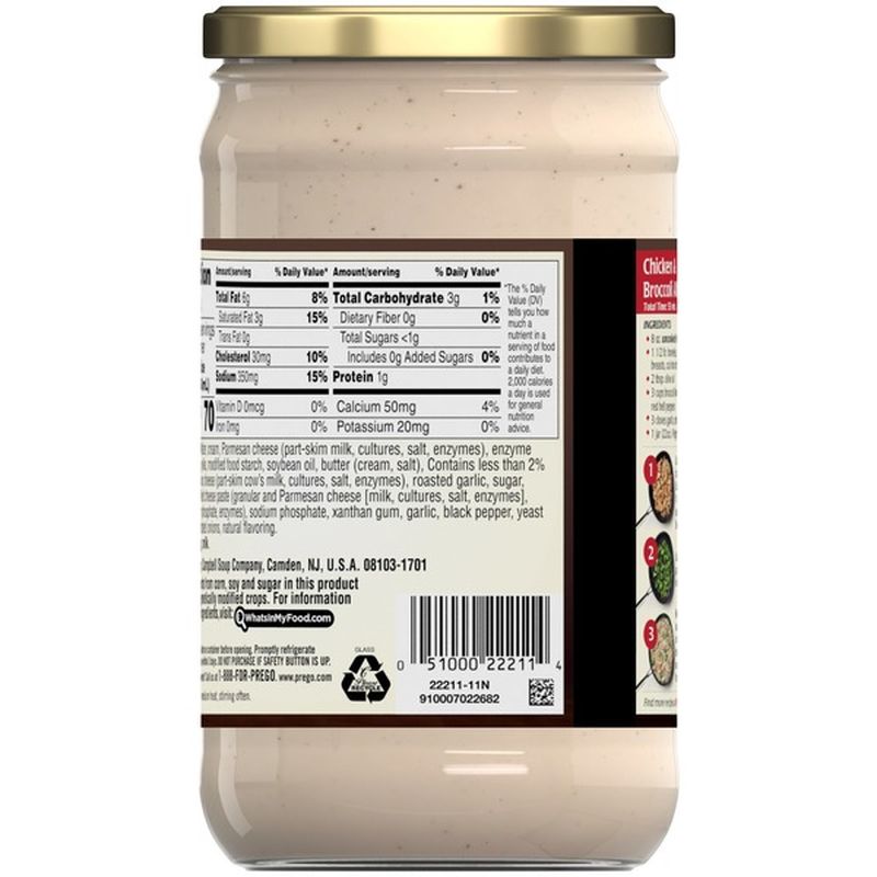 Prego® Roasted Garlic Parmesan Alfredo Sauce (22 oz) - Instacart