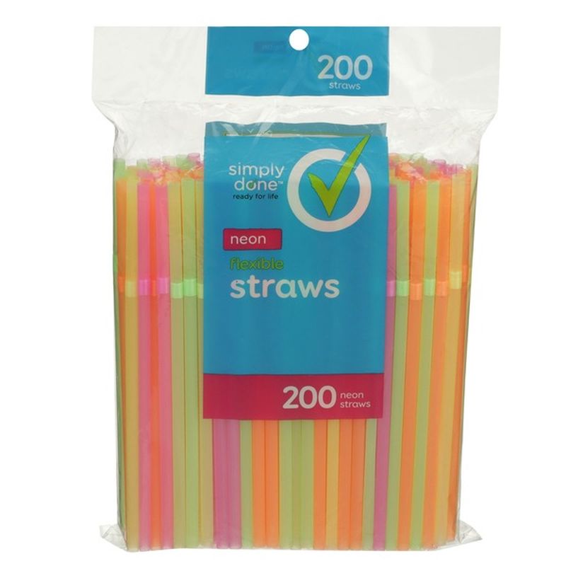 Simply Done Neon Flexible Straws (200 ct) Instacart