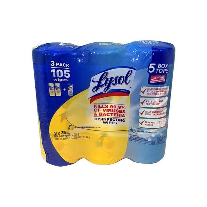 Lysol Wipes, Disinfecting, 2X Lemon & Lime Blossom Scent ...