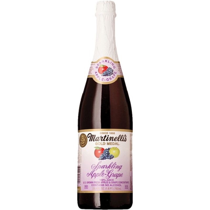 Martinelli's 100 Juice, Sparkling, AppleGrape (25.4 oz) from Total