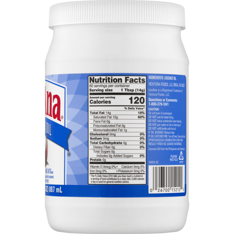 LouAna Coconut Oil 100 Pure (30 oz) Instacart