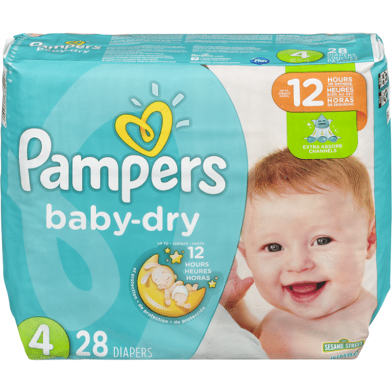 Pampers Baby-Dry Diapers Size 4 (28 ct) - Instacart