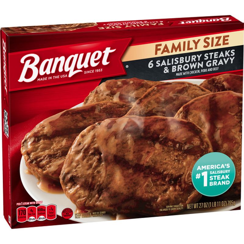 Banquet Family Size Salisbury Steaks And Brown Gravy (6 ct) Delivery or ...