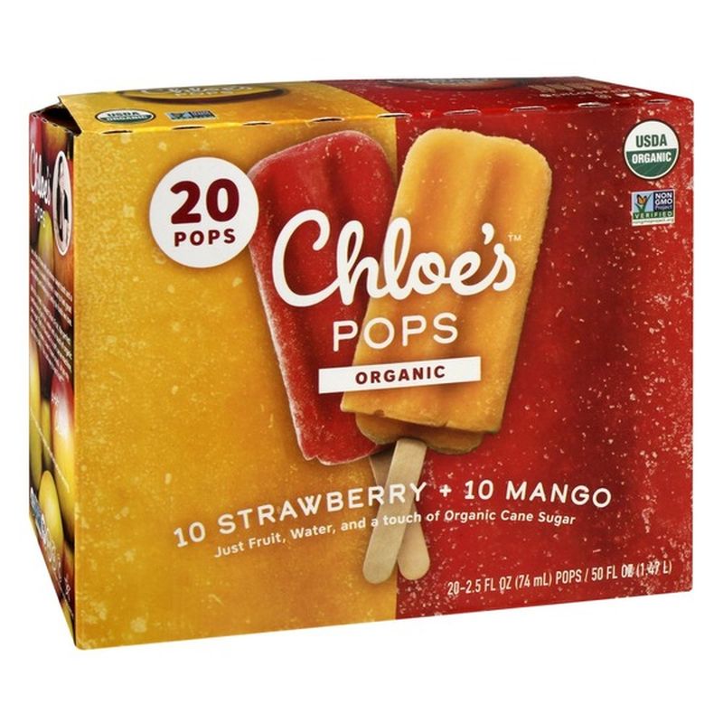 Chloe's Pops, Organic, Strawberry + Mango (20 each) Instacart