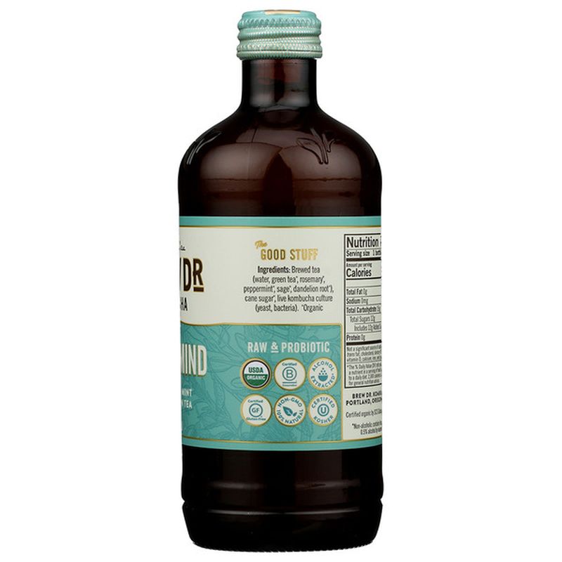 Brew Dr. Kombucha Clear Mind, Organic Kombucha with Rosemary, Mint and