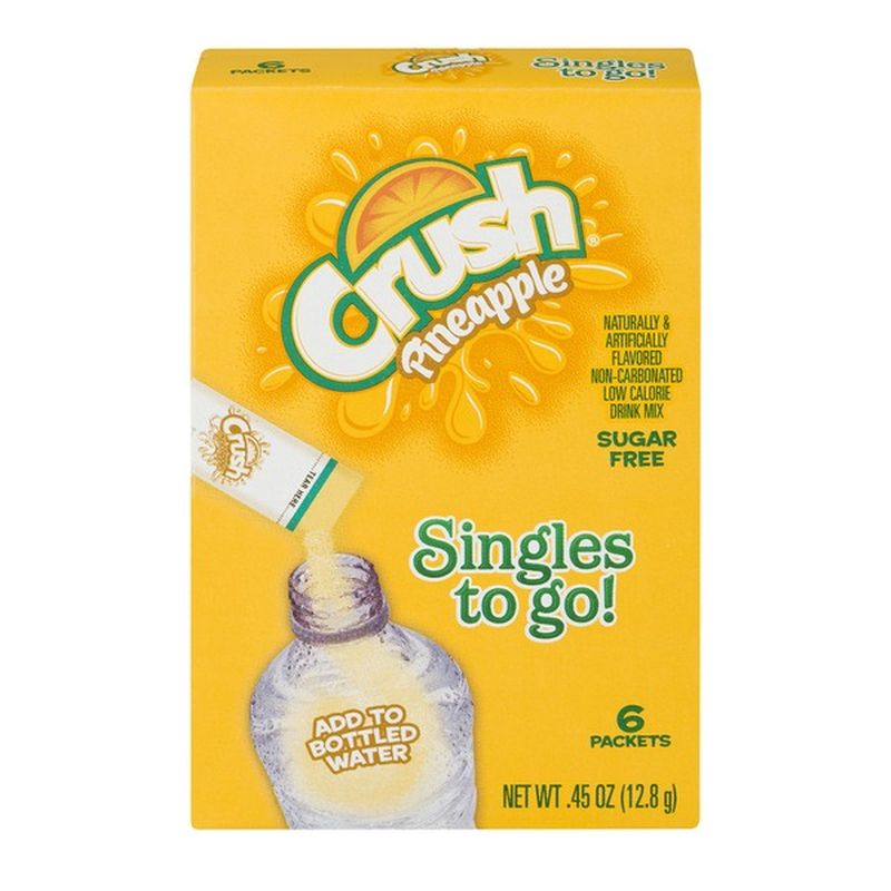 Crush Singles To Go! Low Calorie Drink Mix Sugar Free Pineapple (0.45 oz) from Kroger Instacart