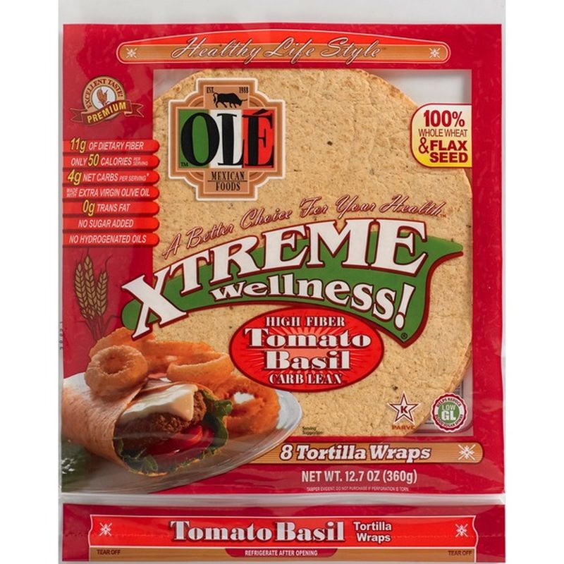 Ole Tortilla Wraps, Flour, Tomato Basil (8 each) Instacart